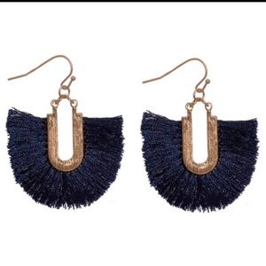 Brand new with tags Navy Tassel Earrings
